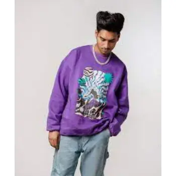 PRINTED SWEATSHIRT IN PURPLE